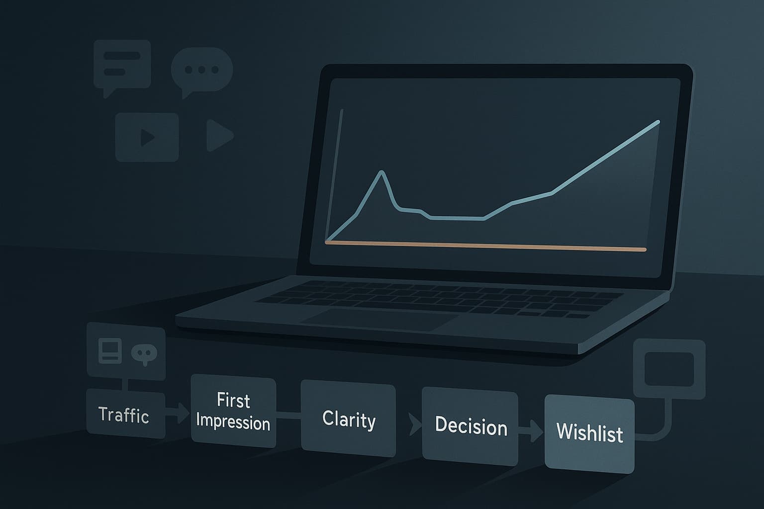 Steam wishlist growth when your Steam page gets traffic but no wishlists