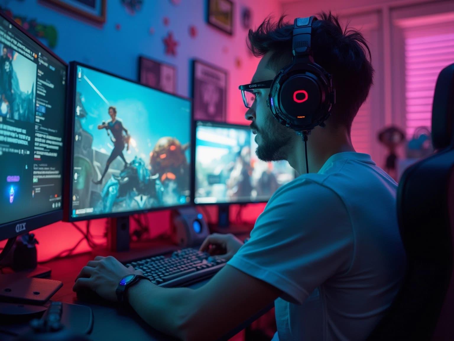 Streamer Engaging with Social Media